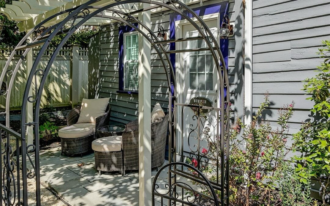 What are you looking forward to most on your next visit to The Harrison Inn? Coffee in this quiet, outdoor alcove is high on our list…